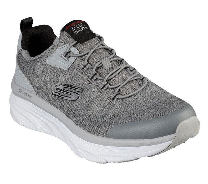 Skechers Relaxed Fit: D'lux Walker - Pensive - Mens Slip On Shoes Grey/Black [AU-VF3783]